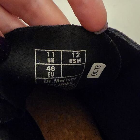 Dr. Martens 101 Mono Lace-Up Boot black suede leather men's‎ size 8 new Grunge - Picture 9 of 13